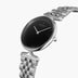 UN28SI5LSIBL UN32SI5LSIBL &Unika black dial women's watch in silver with 5-link strap