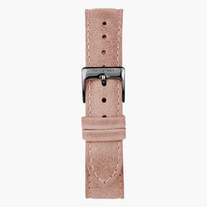 ST16POGMLEPI &16mm pink watchband in leather with gunmetal buckle