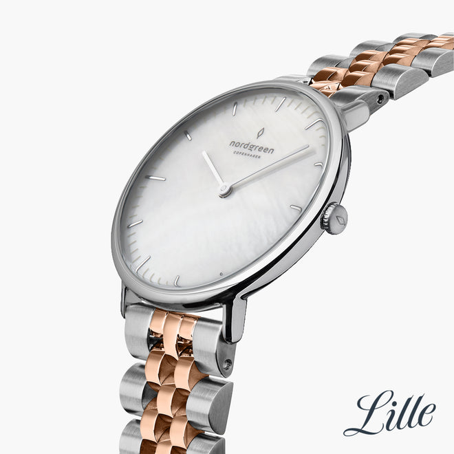 Native | Mother of Pearl Dial - Silver-Rose Gold 5-Link