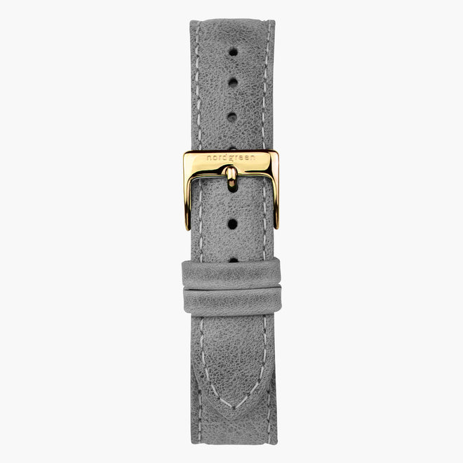 ST20POGOLEGR &20mm watch band in patina grey with gold buckle