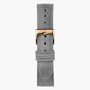 ST20PORGLEGR &20mm watch band in patina grey with rose gold buckle