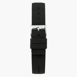 ST20POSIRUBL &20mm watch band in black rubber with silver buckle