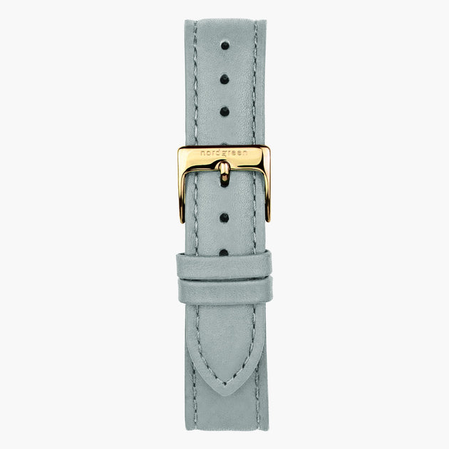 ST20POGOVEDG &20mm watch band in grey vegan leather with gold buckle