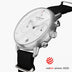 PI42SINYBLXX &Silver men's watch with white face and black nylon strap