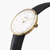 IN32GOLEBLXX IN40GOLEBLXX &Infinity gold watches for women with black leather strap