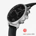 PI42SILEBLBL &Pioneer black on black men's watch in silver with black leather strap