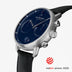 PI42SILEBLNA &Pioneer men's silver watch with blue face and black leather strap