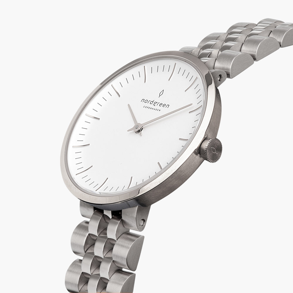 Infinity - BUNDLE White Dial Silver | Silver 5-Link / Grey Leather Straps