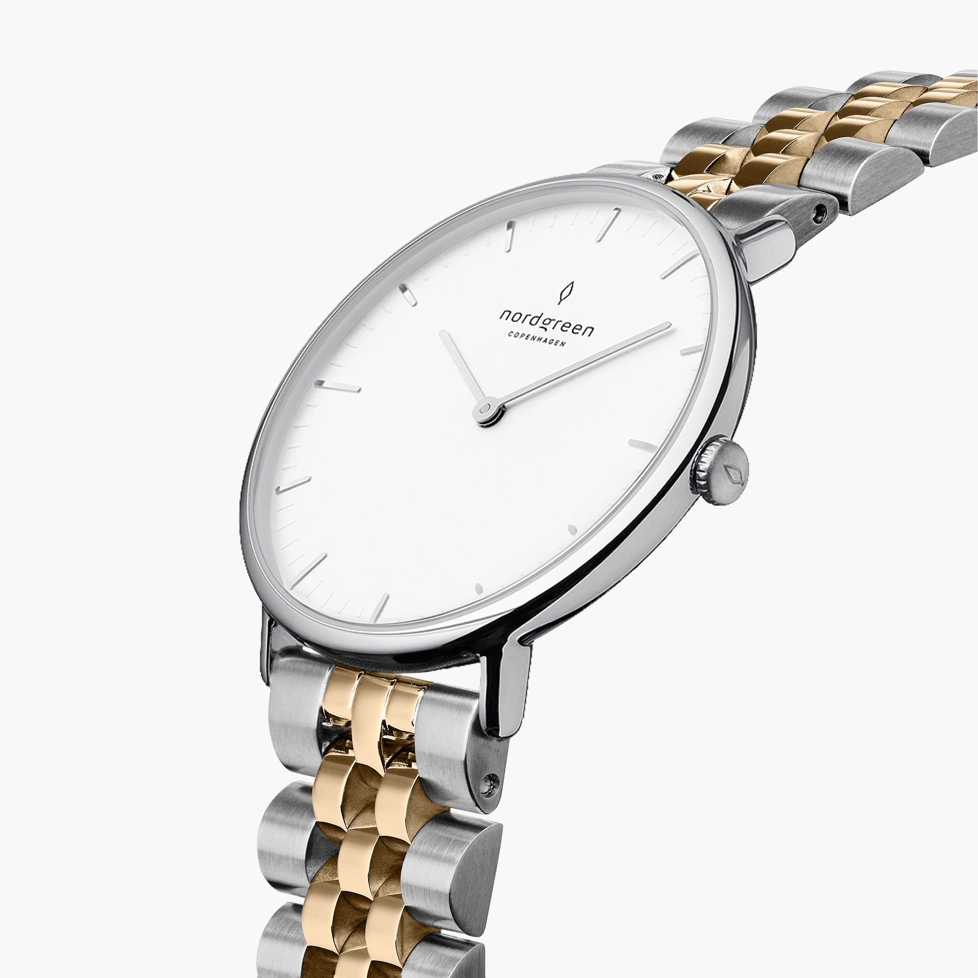 Native | White Dial - Silver-Gold 5-Link