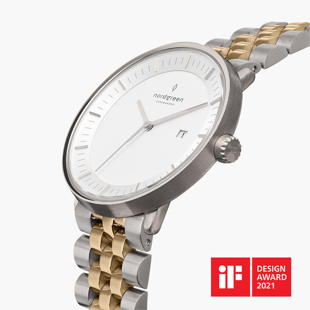 Philosopher | White Dial - Silver-Gold 5-Link