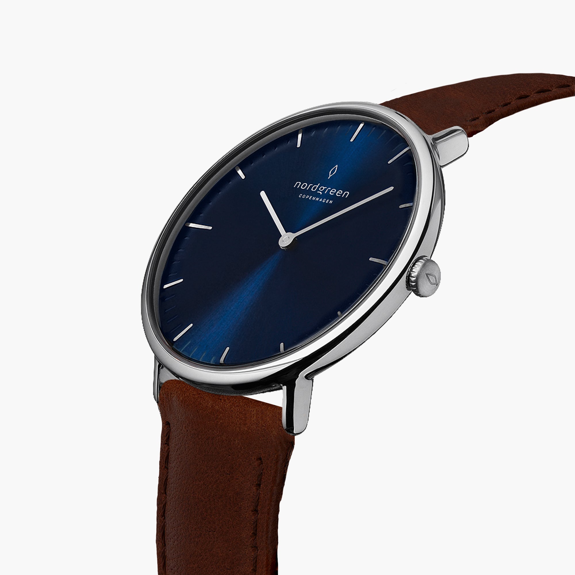 Native | Navy Dial - Dark Brown Leather