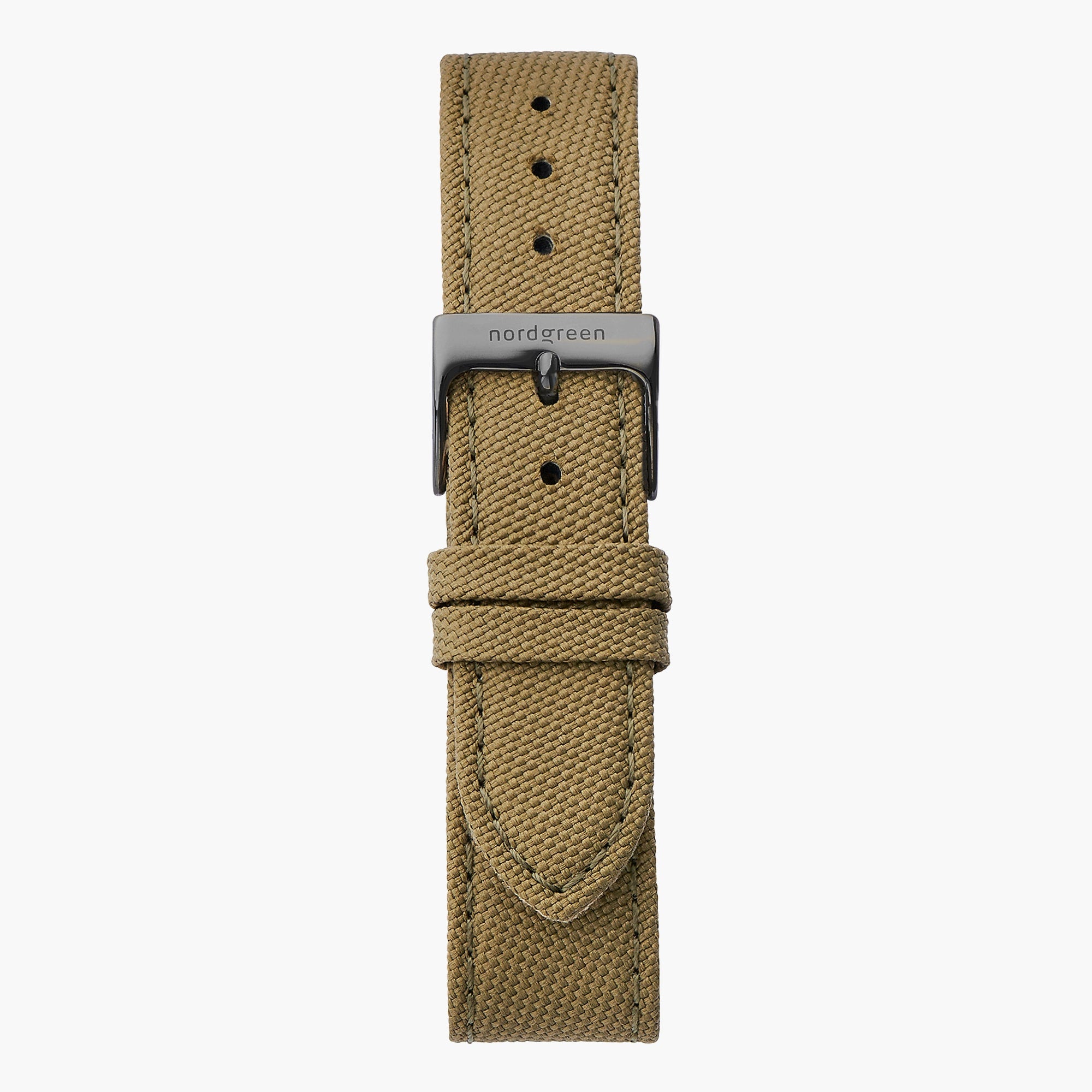 Green Recycled Polyester Strap - Gun Metal - 36mm