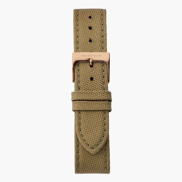 Green Recycled Polyester Strap - Rose Gold - 40mm