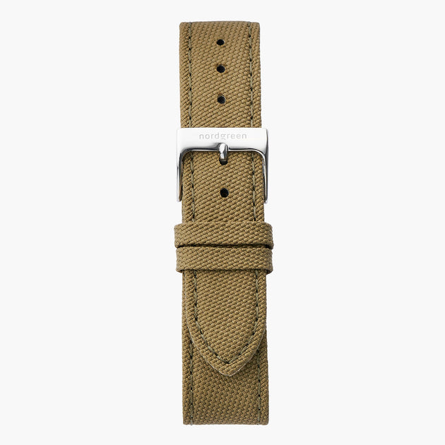 Green Recycled Polyester Strap - Silver - 36mm