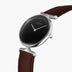 UN28SILEDBBL UN32SILEDBBL &Unika black dial women's watch in silver with dark brown strap
