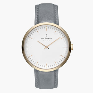 IN32GOLEGRXX &Infinity gold watches for women with grey leather strap