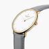 NR36GOLEGRXX &Native men's watch with white face in gold with grey leather straps