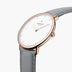 NR36RGLEGRXX &Native men's watch with white face in rose gold with grey leather straps