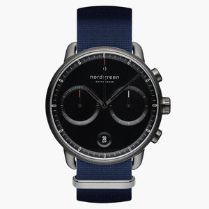 PI42GMNYNABL &Men's blue dial watches in gunmetal with blue nylon straps