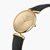 UN28GOVEBLBM UN32GOVEBLBM &Unika gold watches for women with brushed dial and black vegan strap