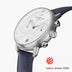 PI42SILENAXX &Silver men's watch with white face and blue leather strap