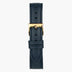 Navy Leather Watch Strap - Gold - 40mm