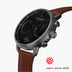 PI42GMLEBRBL &Pioneer men's tan leather watch in gunmetal with black dial