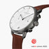 PI42GMLEBRXX &Gunmetal men's watch with white face and brown leather strap