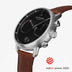 PI42SILEBRBL &Pioneer men's tan leather watch in silver with black dial
