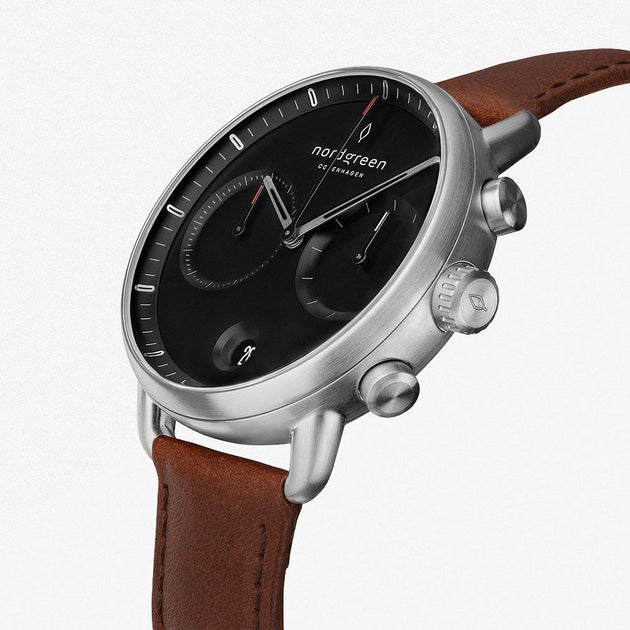 Pioneer - BUNDLE Black Dial Silver | Silver 3-Link / Black / Brown Leather Straps