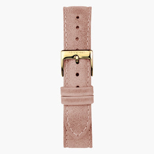 ST18POGOLEPI &18mm pink watchband in leather with gold buckle