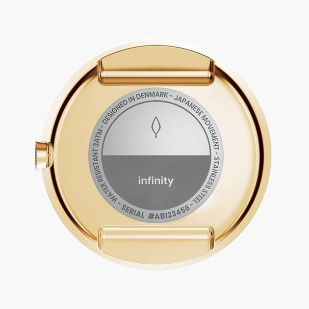 Infinity - BUNDLE White Dial Gold | Gold 5-Link / Brown Leather Straps