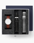 Infinity - BUNDLE White Dial Silver | Brown / Black / Mesh Straps