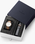 Infinity - BUNDLE White Dial Rose Gold | Rose Gold 5-Link / Grey Leather Straps