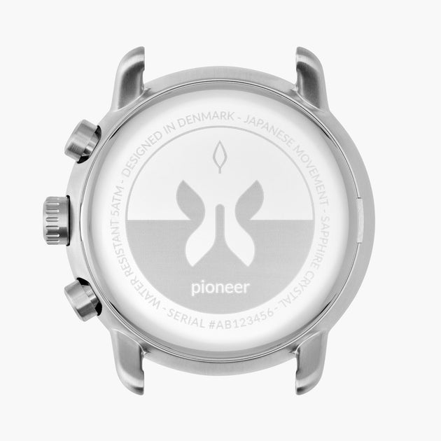 Pioneer - BUNDLE White Dial Silver | Silver 3-Link / Black / Brown Leather Straps