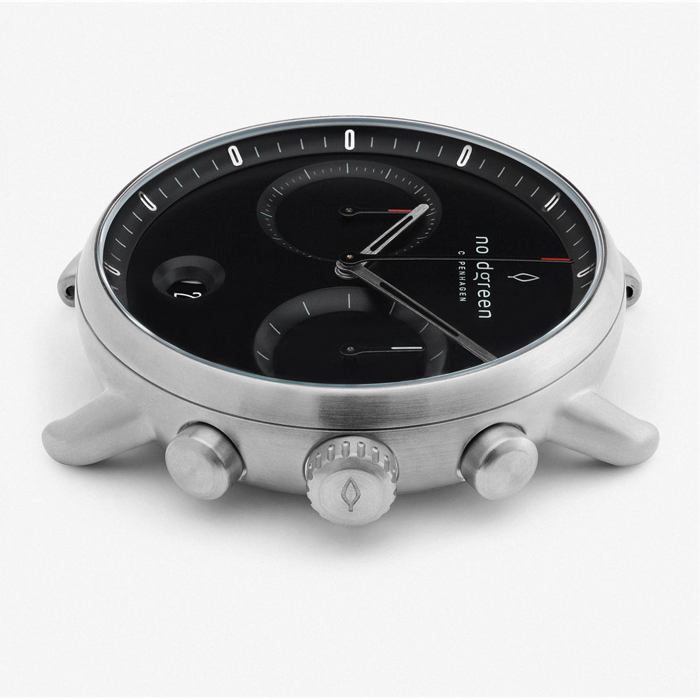 Pioneer - BUNDLE Black Dial Silver  | Silver Mesh / Navy Nato / Black Leather Straps
