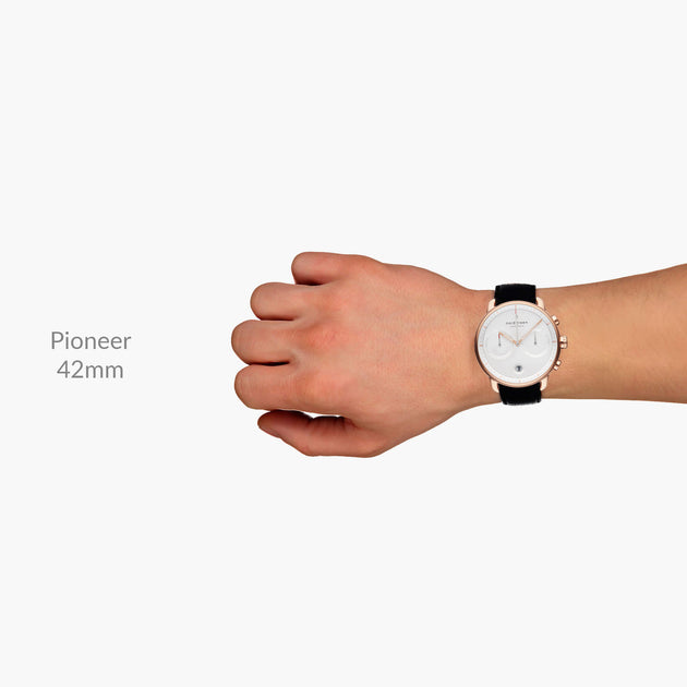 Pioneer - BUNDLE Black Dial Silver | Brown Leather / Black Leather / Silver Mesh Straps