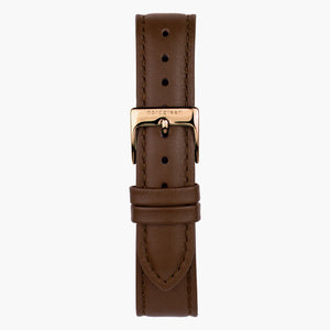 ST16POGOVEBR &16mm vegan leather watch straps in brown with gold buckle