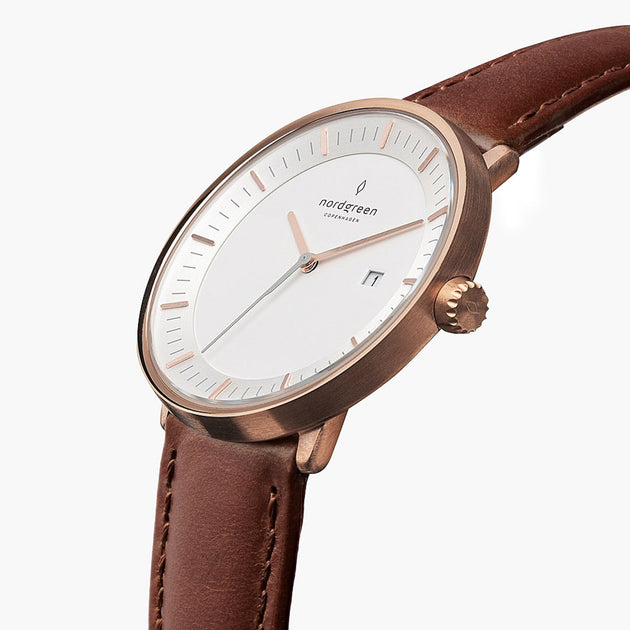 Philosopher - BUNDLE White Dial Rose Gold | Rose Gold Mesh / Brown Leather  Straps