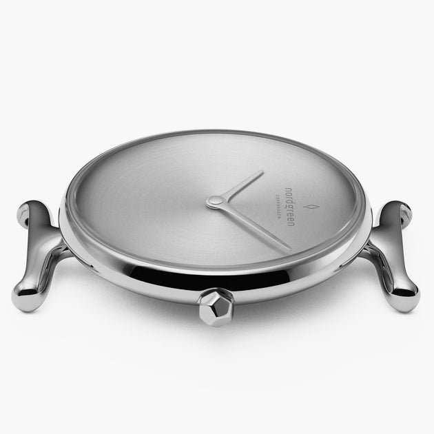 Unika - BUNDLE Brushed Metal Dial Silver | Silver Mesh / Black Leather Straps