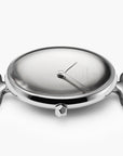 Unika - BUNDLE Polished Metal Dial Silver | Black Leather / Mesh Straps