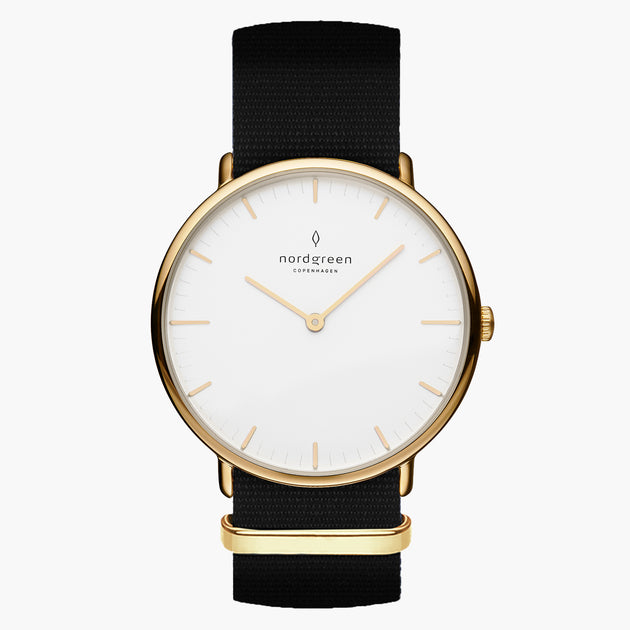 NR32GONYBLXX NR36GONYBLXX NR40GONYBLXX &Native gold watches for women with black nylon straps